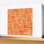 Mid-Century Modern 1950's Orange Juice Mimosa Colored Abstract Wall Mural Gallery Image 2