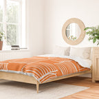 Mid-Century Modern 1950's Orange Juice Mimosa Colored Abstract Duvet Cover Gallery Image 2