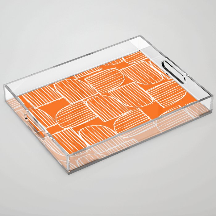 Mid-Century Modern 1950's Orange Juice Mimosa Colored Abstract Acrylic Tray Gallery Image 1