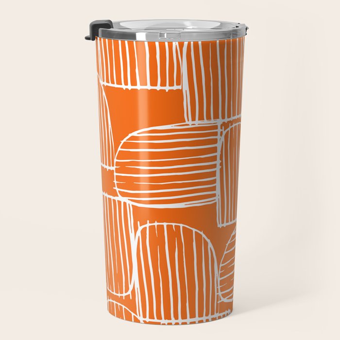 Mid-Century Modern 1950's Orange Juice Mimosa Colored Abstract Travel Mug Gallery Image 3