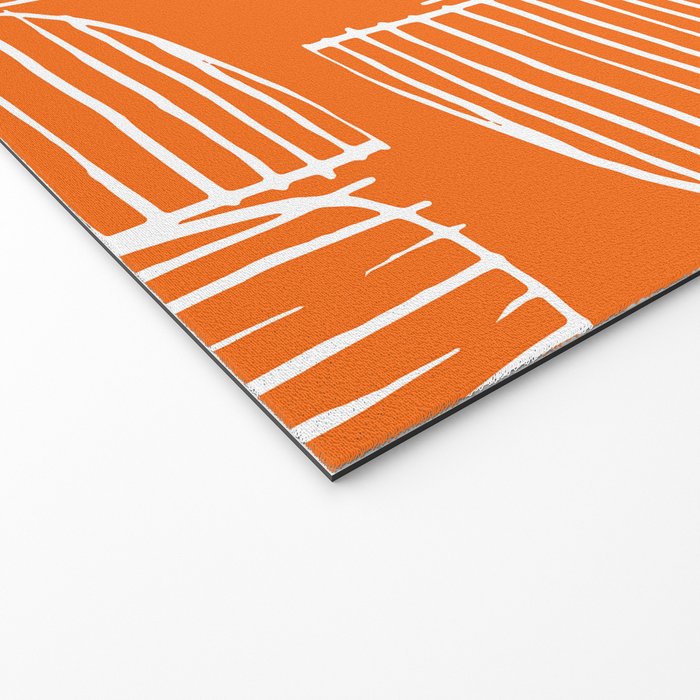 Mid-Century Modern 1950's Orange Juice Mimosa Colored Abstract Welcome Mat Gallery Image 2