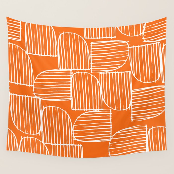 Mid-Century Modern 1950's Orange Juice Mimosa Colored Abstract Wall Tapestry Gallery Image 4