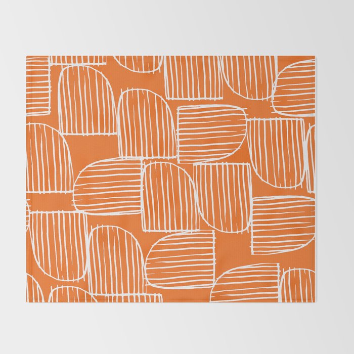 Mid-Century Modern 1950's Orange Juice Mimosa Colored Abstract Throw Blanket Gallery Image 2