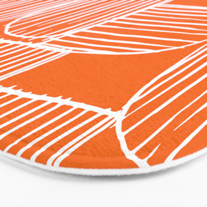 Mid-Century Modern 1950's Orange Juice Mimosa Colored Abstract Bath Mat Gallery Image 3
