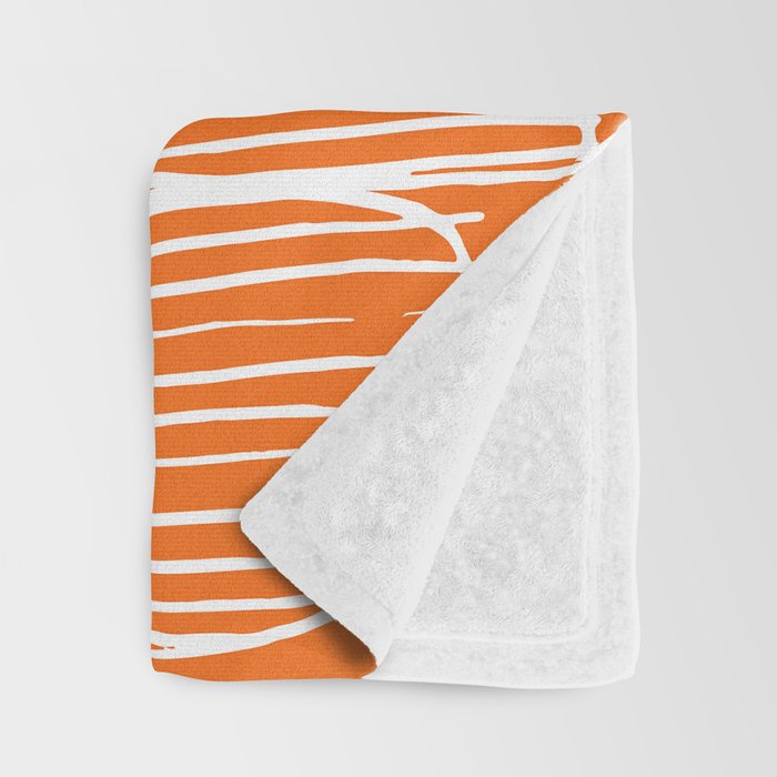 Mid-Century Modern 1950's Orange Juice Mimosa Colored Abstract Throw Blanket Gallery Image 3