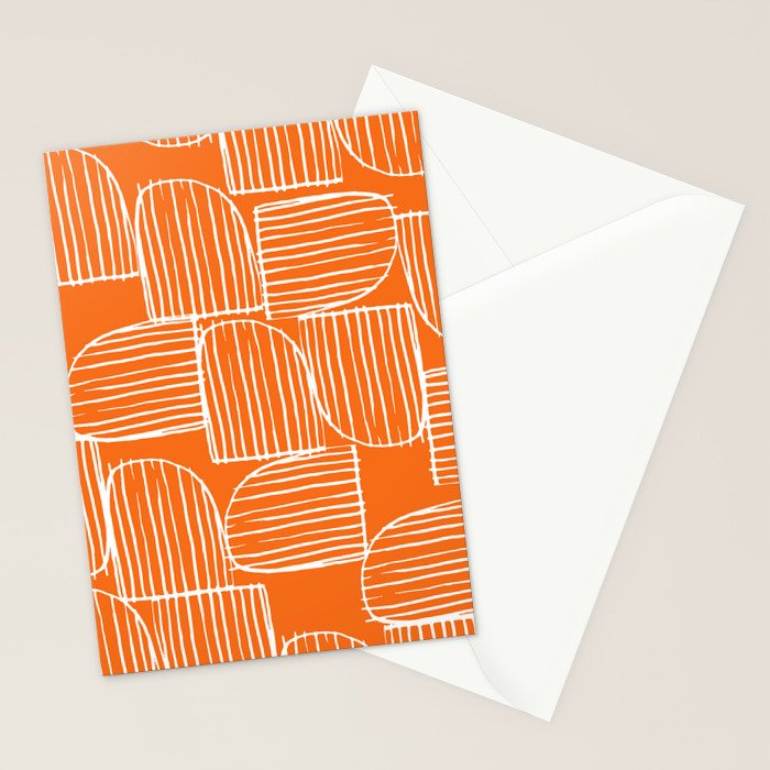 Mid-Century Modern 1950's Orange Juice Mimosa Colored Abstract Stationery Card Gallery Image 2
