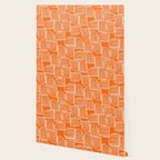 Mid-Century Modern 1950's Orange Juice Mimosa Colored Abstract Wallpaper Gallery Image 2