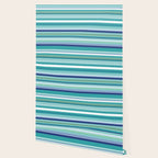 Tropical Blue Stripe|Banana Leaf Coordinate|Renee Davis Wallpaper Gallery Image 2