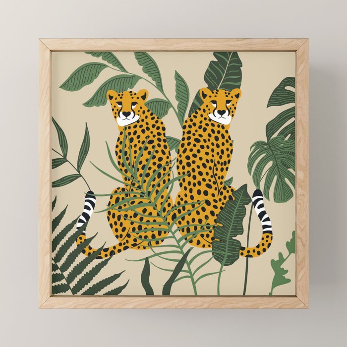 Palm Jungle Cheetah Prints Mini Art Print Gallery Image 1