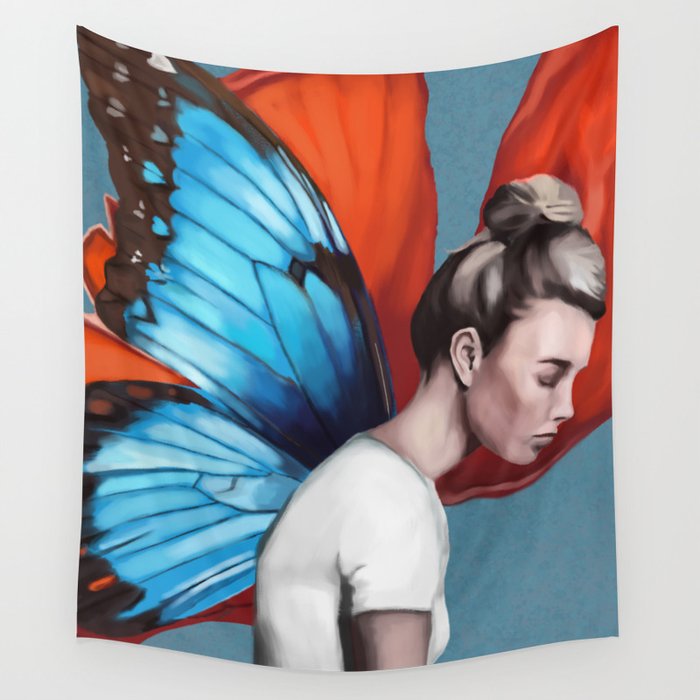 Butterfly Woman Wall Tapestry Gallery Image 1