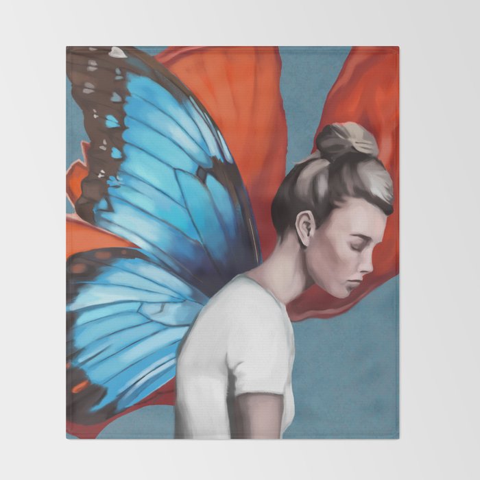 Butterfly Woman Throw Blanket Gallery Image 2