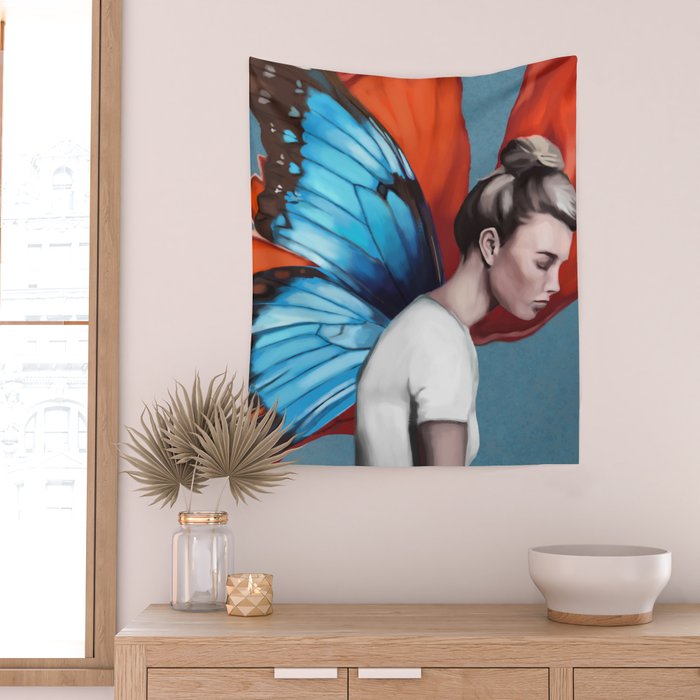 Butterfly Woman Wall Tapestry Gallery Image 2