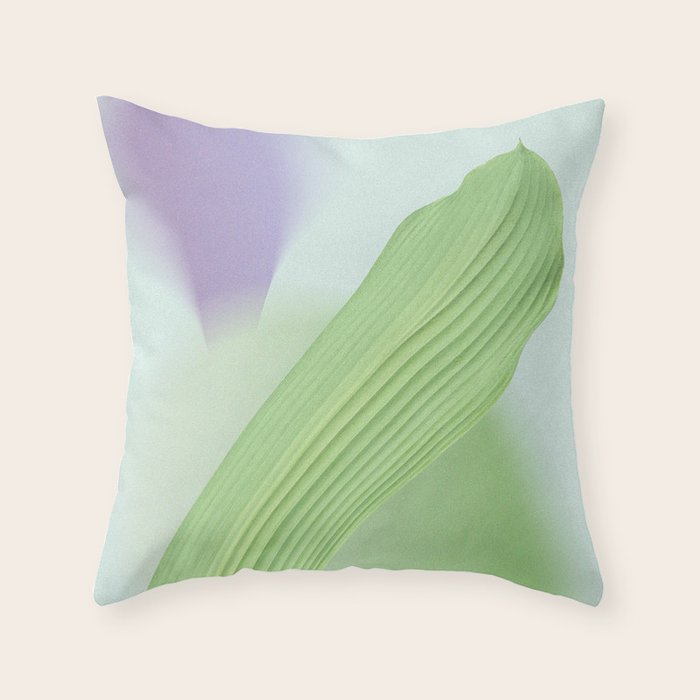 Spring Bud Lavender: Abstract Brush Strokes on Gradient Color - 002 Throw Pillow Gallery Image 6