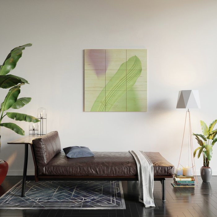 Spring Bud Lavender: Abstract Brush Strokes on Gradient Color - 002 Wood Wall Art Gallery Image 2