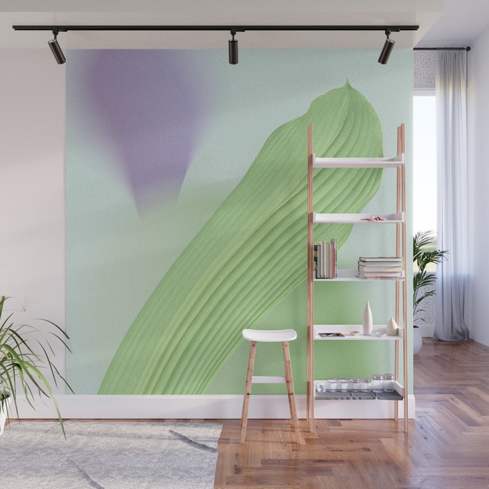 Spring Bud Lavender: Abstract Brush Strokes on Gradient Color - 002 Wall Mural Gallery Image 1