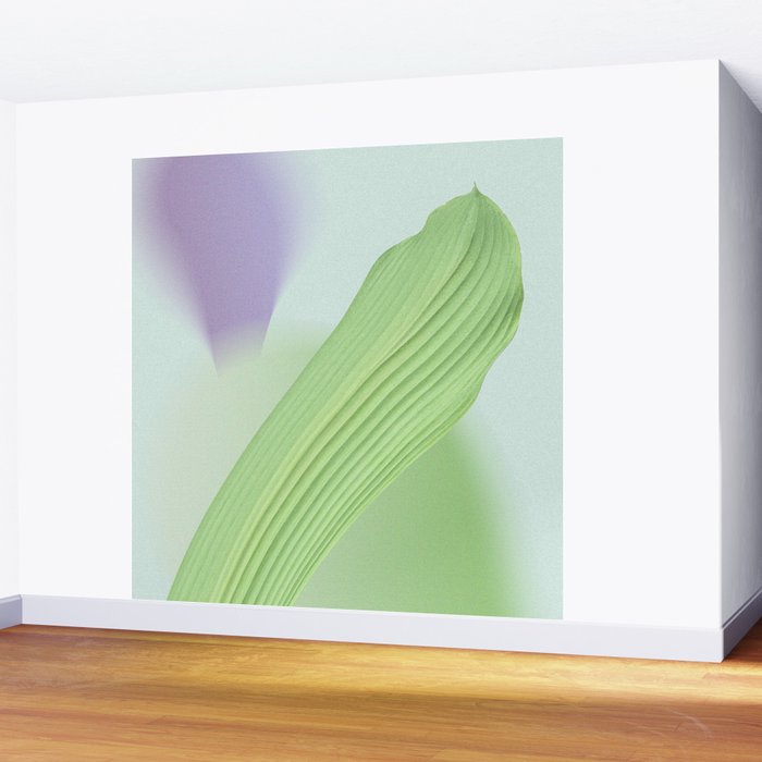 Spring Bud Lavender: Abstract Brush Strokes on Gradient Color - 002 Wall Mural Gallery Image 2