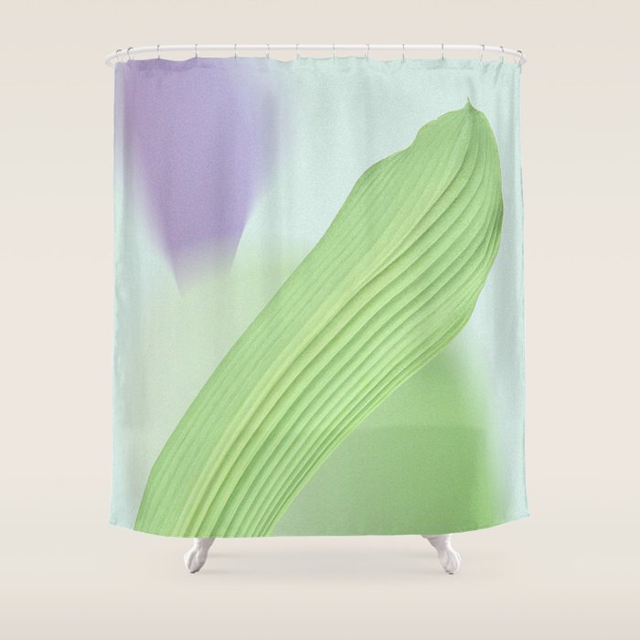 Spring Bud Lavender: Abstract Brush Strokes on Gradient Color - 002 Shower Curtain Gallery Image 1