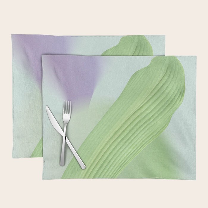 Spring Bud Lavender: Abstract Brush Strokes on Gradient Color - 002 Placemat Gallery Image 1