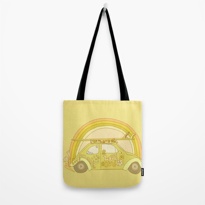 love bug valentine // retro surf art by surfy birdy Tote Bag Gallery Image 2