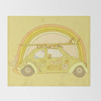 love bug valentine // retro surf art by surfy birdy Throw Blanket Gallery Image 2