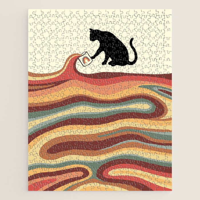 Rainbow cat 1 coffee milk drop Jigsaw Puzzle Gallery Image 1