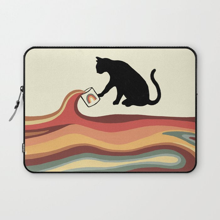 Rainbow cat 1 coffee milk drop Laptop Sleeve Gallery Image 1