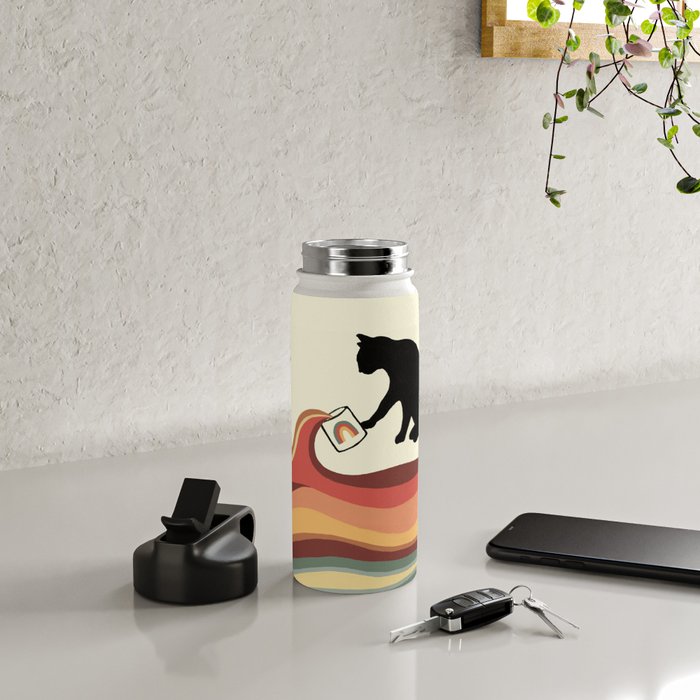 Rainbow cat 1 coffee milk drop Water Bottle Gallery Image 5