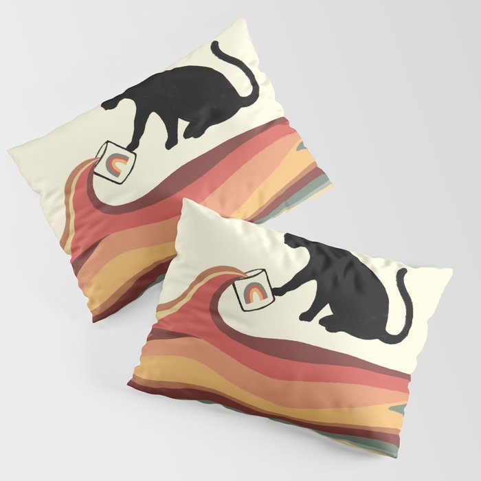Rainbow cat 1 coffee milk drop Pillow Sham Gallery Image 3