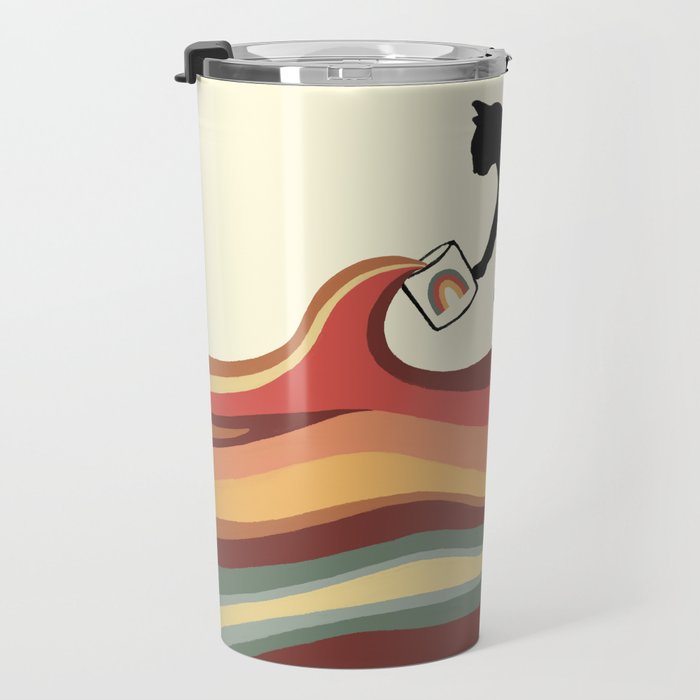 Rainbow cat 1 coffee milk drop Travel Mug Gallery Image 3