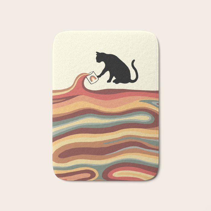 Rainbow cat 1 coffee milk drop Bath Mat Gallery Image 1