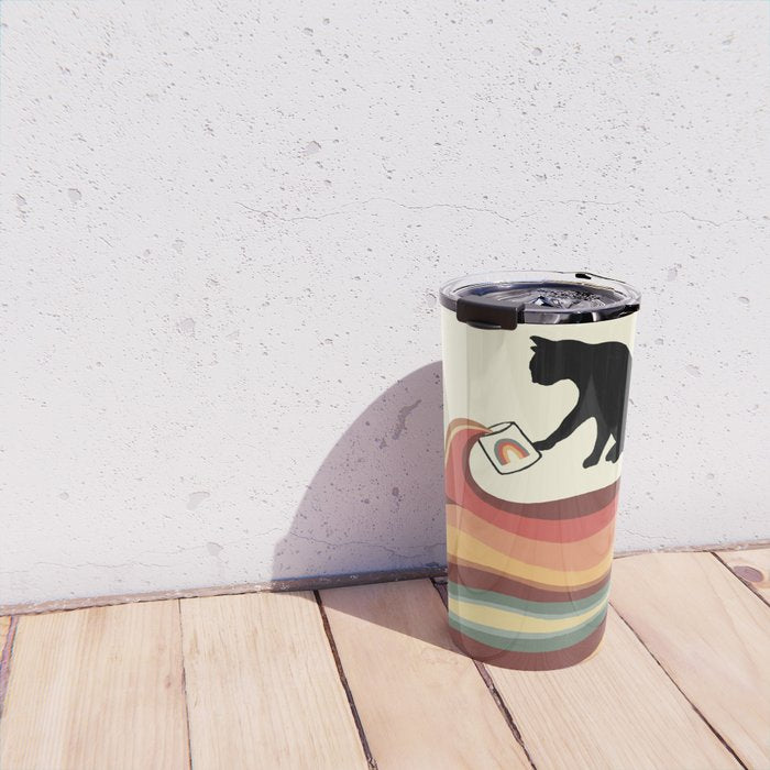 Rainbow cat 1 coffee milk drop Travel Mug Gallery Image 4