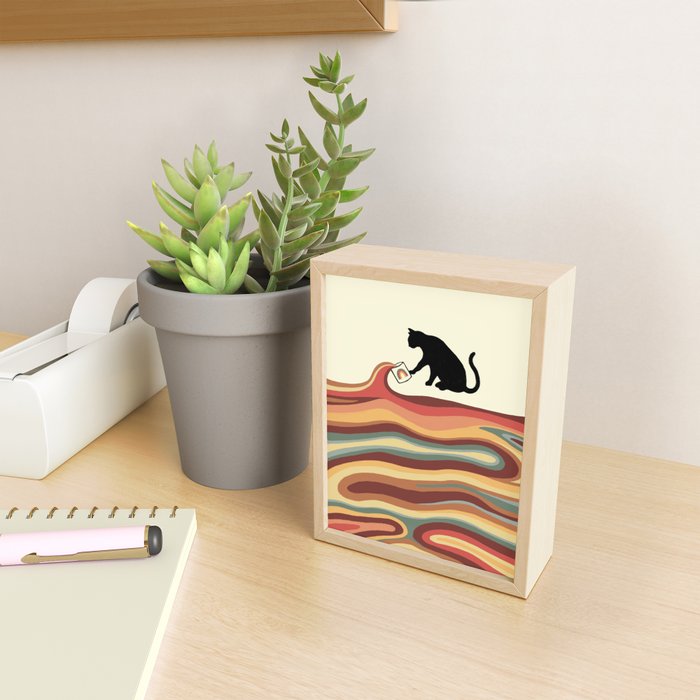 Rainbow cat 1 coffee milk drop Mini Art Print Gallery Image 2