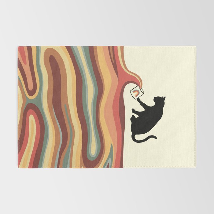 Rainbow cat 1 coffee milk drop Rug Gallery Image 2