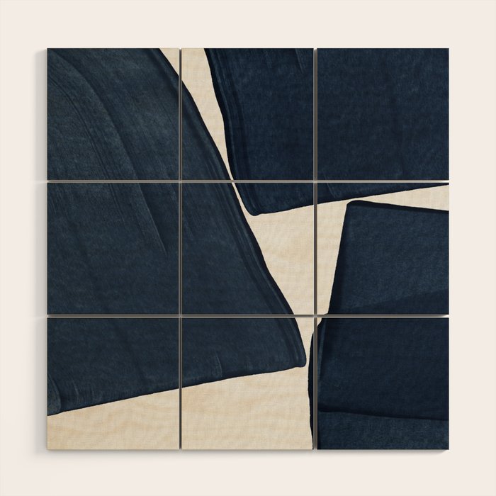 Minimalist Painting Blue III, Mid Century Modern Wood Wall Art Gallery Image 1