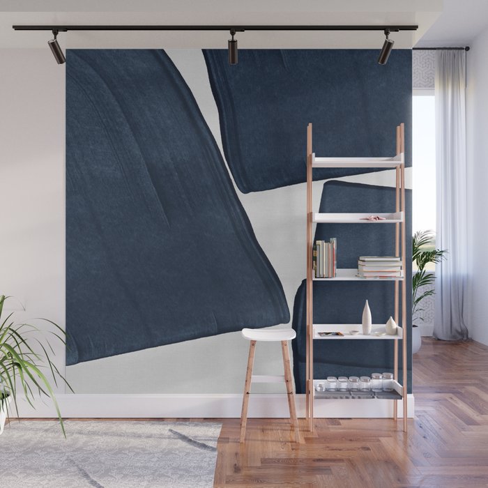 Minimalist Painting Blue III, Mid Century Modern Wall Mural Gallery Image 1