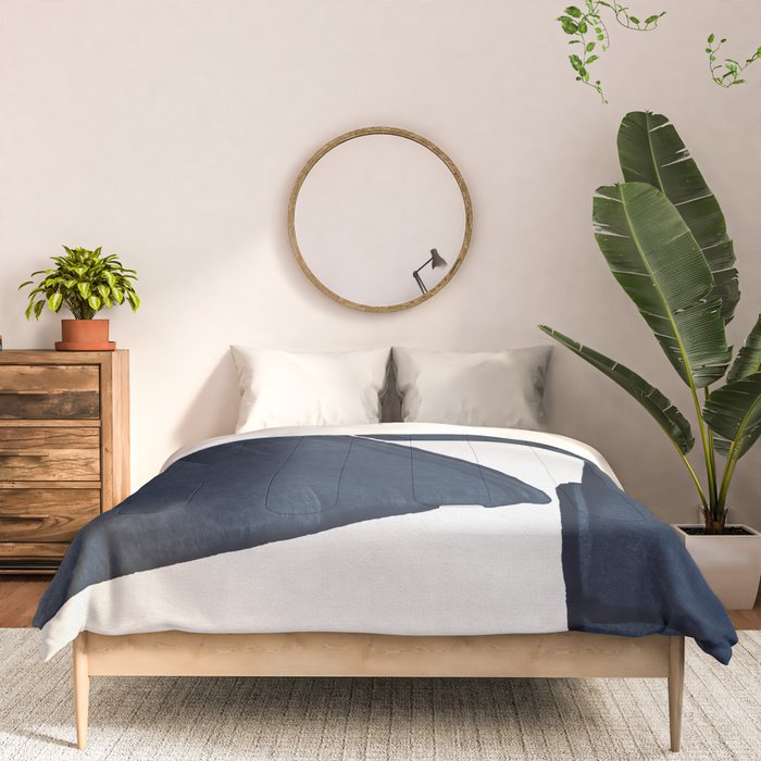 Minimalist Painting Blue III, Mid Century Modern Comforter Gallery Image 3