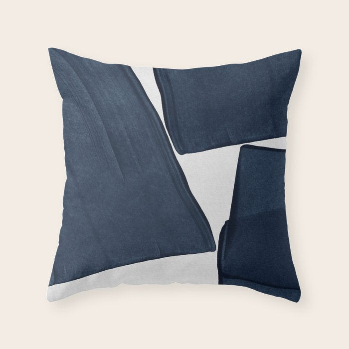 Minimalist Painting Blue III, Mid Century Modern Throw Pillow Gallery Image 6