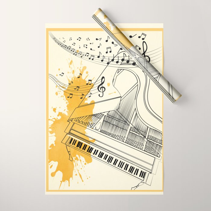 Abstract Minimal Musical Instrument 5 Wrapping Paper Gallery Image 1