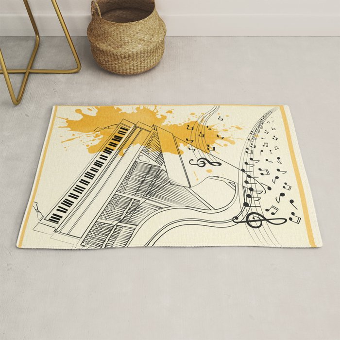 Abstract Minimal Musical Instrument 5 Rug Gallery Image 1