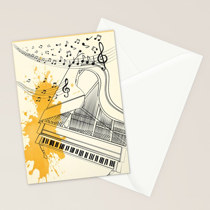 Abstract Minimal Musical Instrument 5 Stationery Card Gallery Image 2