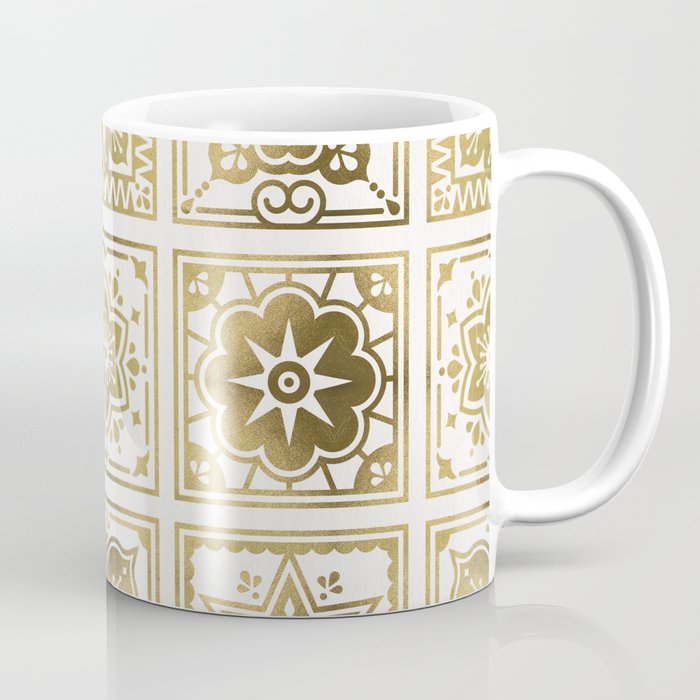 Talavera Mexican Tile - Gold Palette Coffee Mug Gallery Image 1