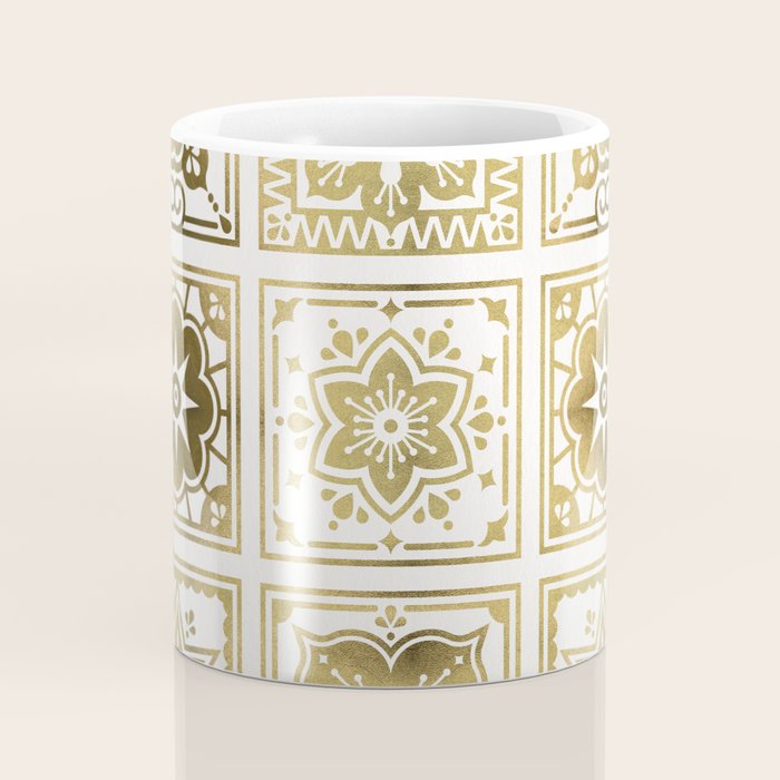 Talavera Mexican Tile - Gold Palette Coffee Mug Gallery Image 4
