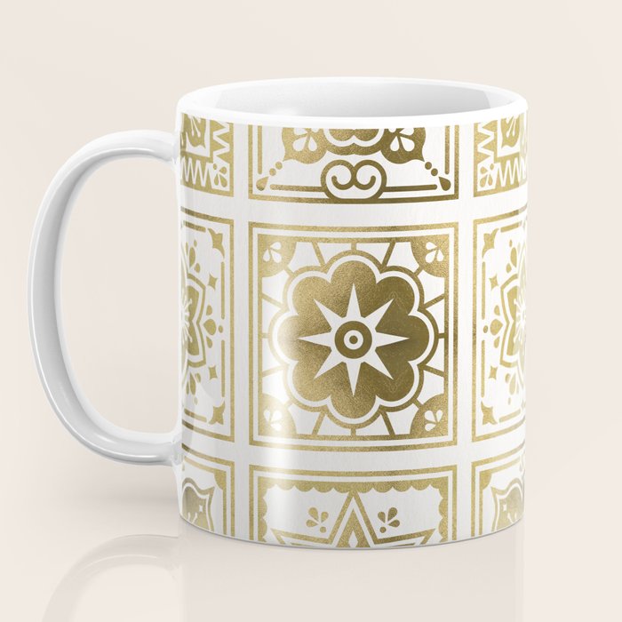 Talavera Mexican Tile - Gold Palette Coffee Mug Gallery Image 3