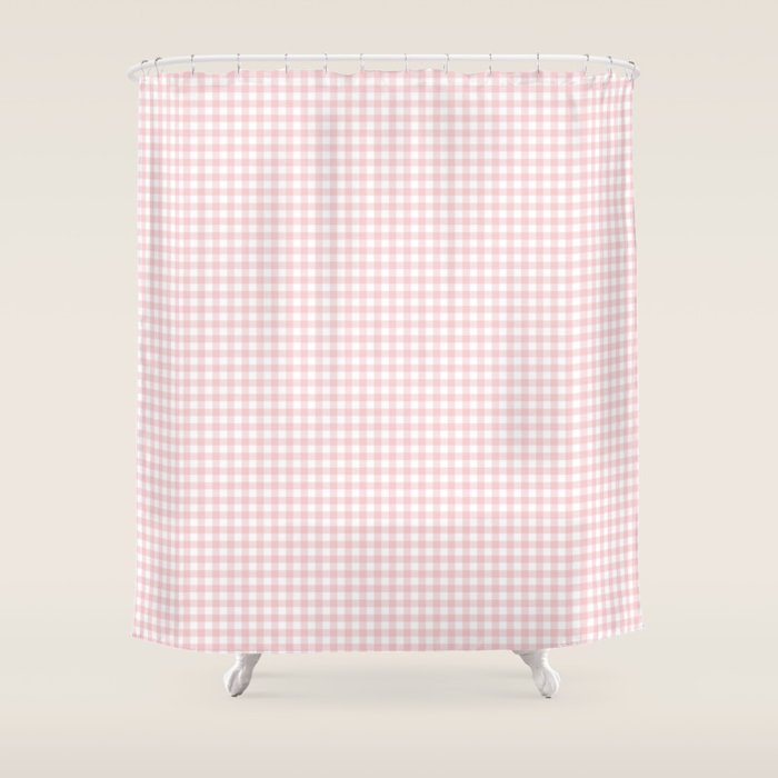 Pink Gingham Shower Curtain Gallery Image 1
