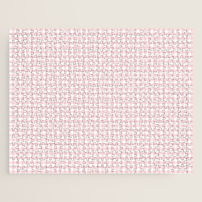Pink Gingham Jigsaw Puzzle Gallery Image 1
