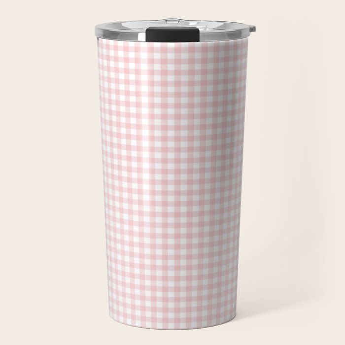 Pink Gingham Travel Mug Gallery Image 1