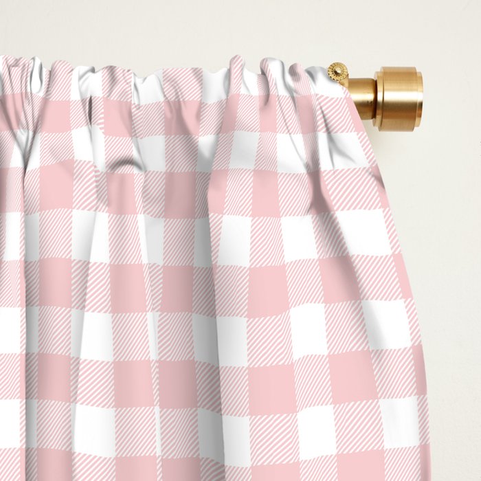 Pink Gingham Window Curtain Gallery Image 2