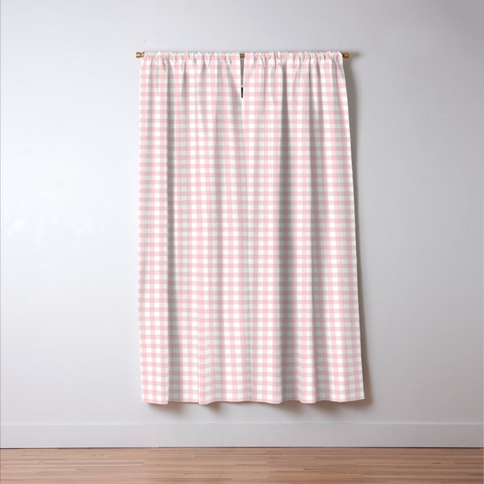 Pink Gingham Window Curtain Gallery Image 3