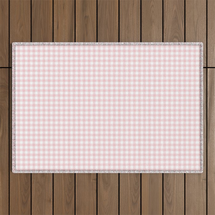 Pink Gingham Outdoor Rug Gallery Image 1