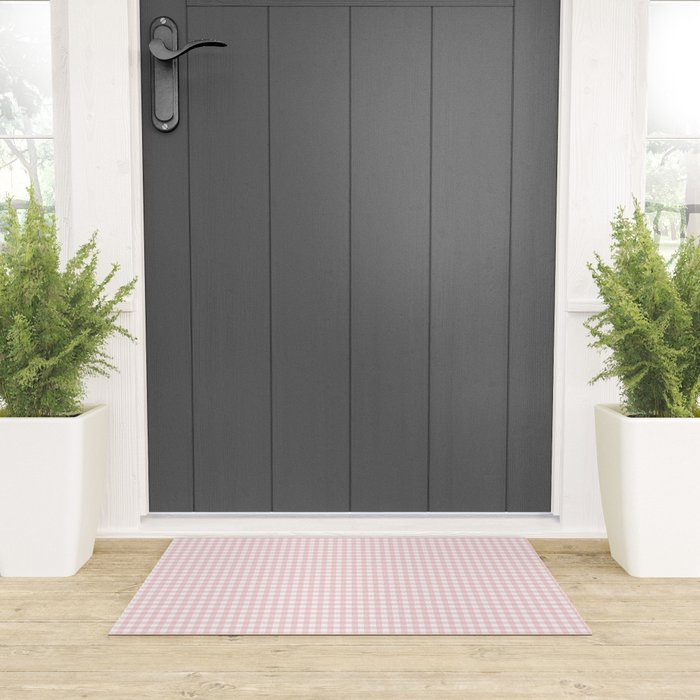 Pink Gingham Welcome Mat Gallery Image 3